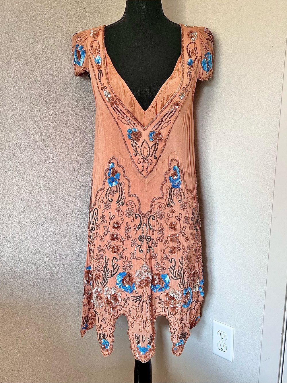 RARE EXC • Free People Magic Garden Dress in Peach • - Picture 2 of 15